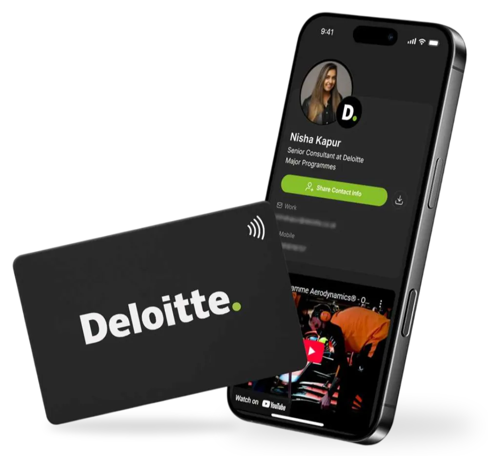 Bazzcards digital profile on phone